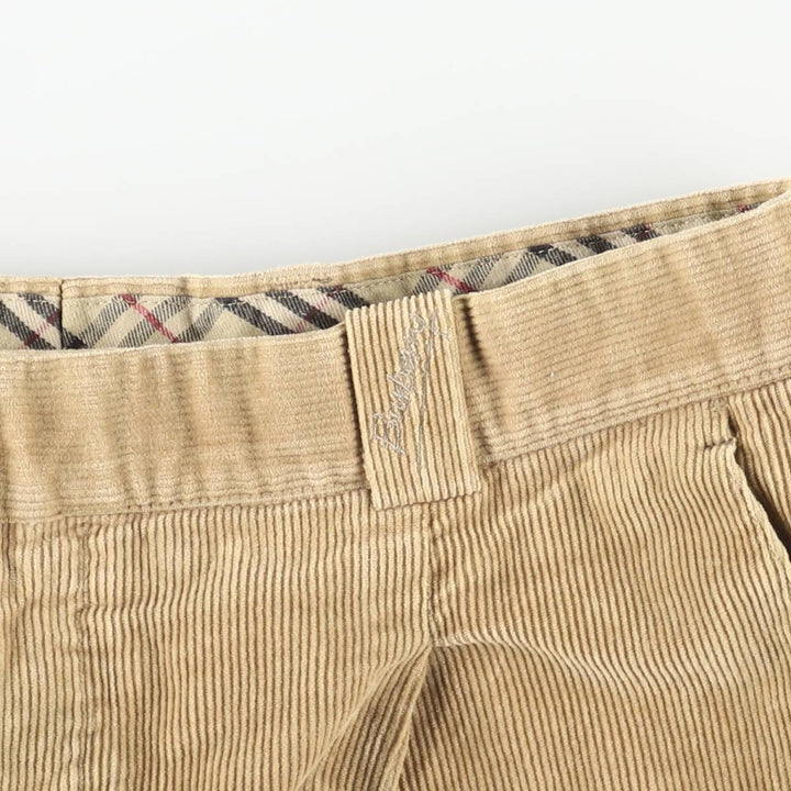 Burberry's BURBERRY LONDON One-Tuck Corduroy Pants, Made in Spain, Men's, Size W33 cotton Beige type Vintage Second Hand