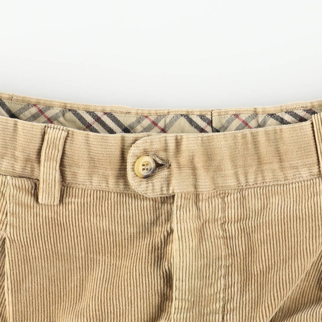 Burberry's BURBERRY LONDON One-Tuck Corduroy Pants, Made in Spain, Men's, Size W33 cotton Beige type Vintage Second Hand