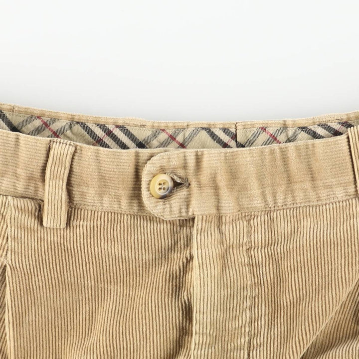 Burberry's BURBERRY LONDON One-Tuck Corduroy Pants, Made in Spain, Men's, Size W33 cotton Beige type Vintage Second Hand
