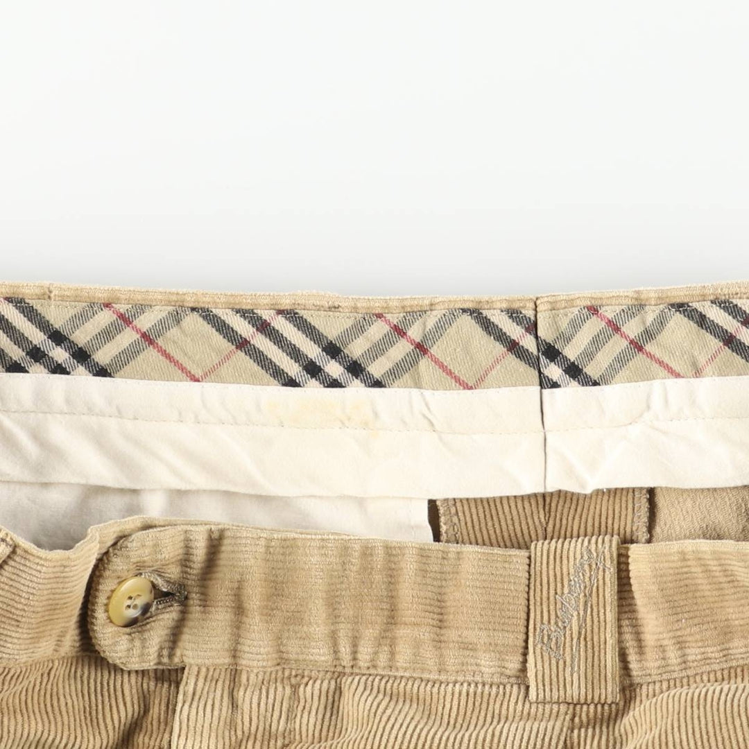 Burberry's BURBERRY LONDON One-Tuck Corduroy Pants, Made in Spain, Men's, Size W33 cotton Beige type Vintage Second Hand