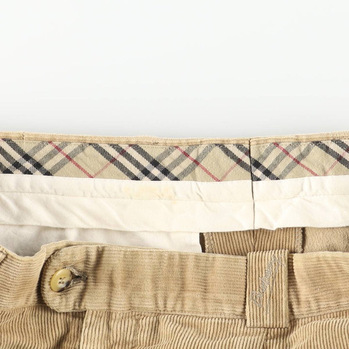 Burberry's BURBERRY LONDON One-Tuck Corduroy Pants, Made in Spain, Men's, Size W33 cotton Beige type Vintage Second Hand