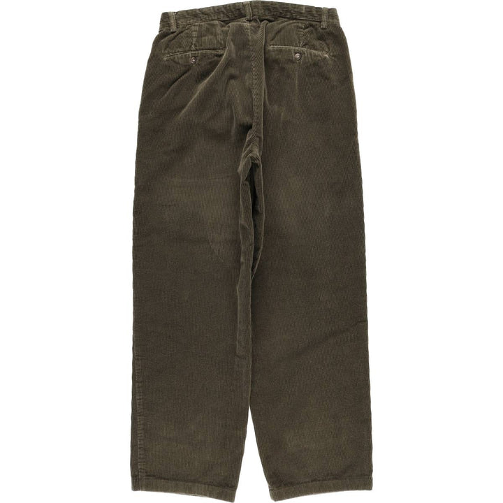 Ralph Lauren POLO by Ralph Lauren ANDREW PANT, wide ribbed, two-pleat corduroy pants, men's size W32 cotton green type Vintage Second Hand