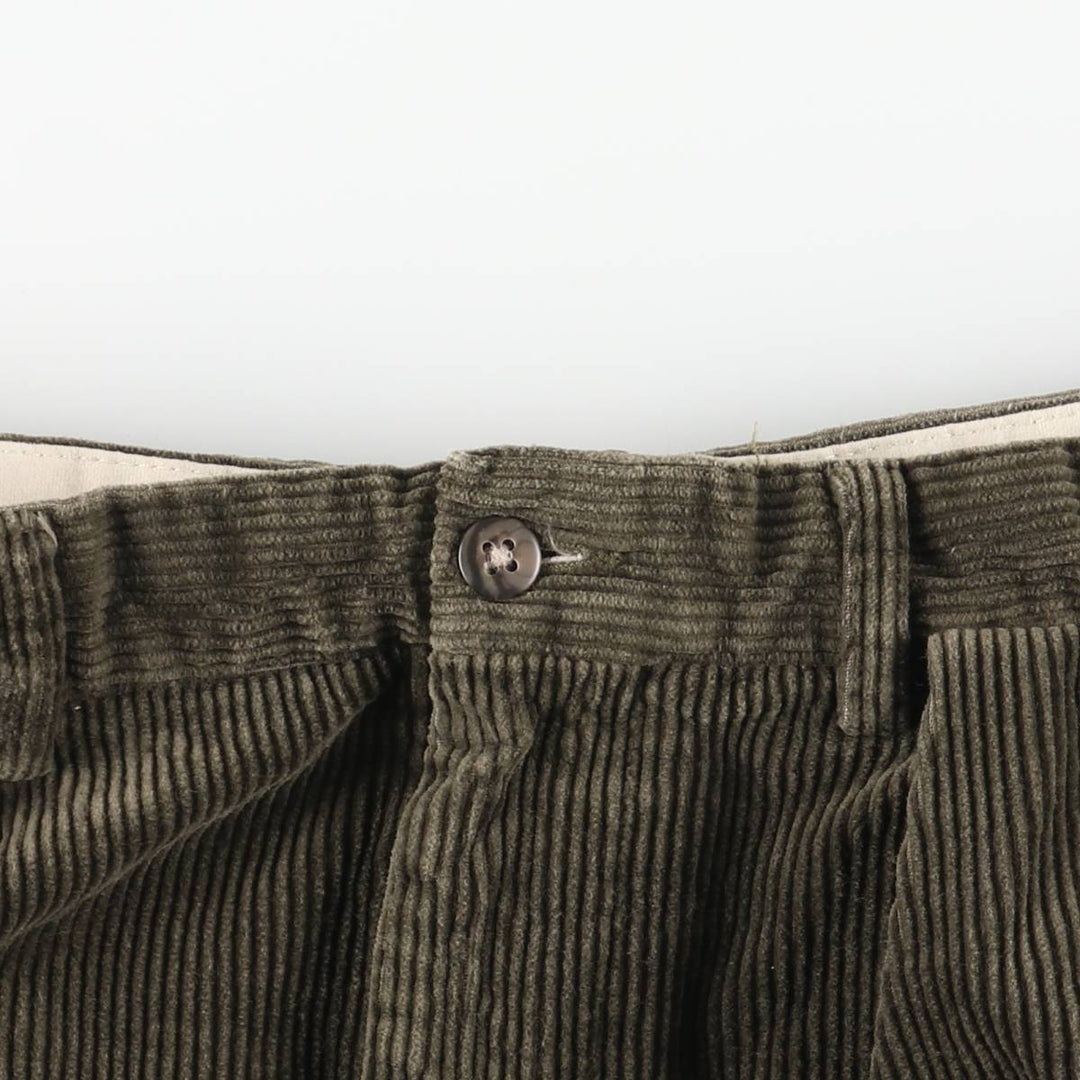 Ralph Lauren POLO by Ralph Lauren ANDREW PANT, wide ribbed, two-pleat corduroy pants, men's size W32 cotton green type Vintage Second Hand