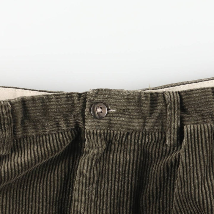 Ralph Lauren POLO by Ralph Lauren ANDREW PANT, wide ribbed, two-pleat corduroy pants, men's size W32 cotton green type Vintage Second Hand
