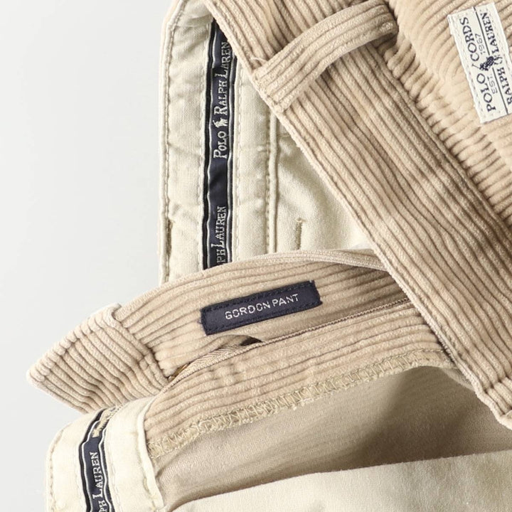 Vintage Ralph Lauren Polo Ralph Lauren wide-ribbed corduroy pants, men's size W30. cotton Beige type Vintage Second Hand