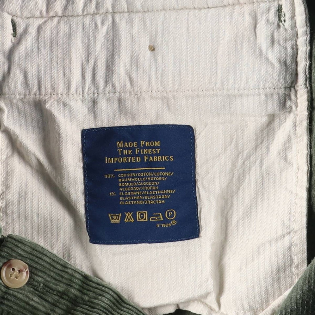 Ralph Lauren POLO RALPH LAUREN CLASSIC FIT Wide Rib Corduroy Pants Men's Size 36 cotton Green type dark green Vintage Second Hand