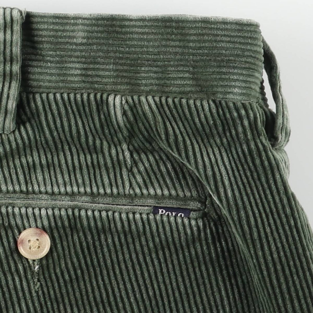 Ralph Lauren POLO RALPH LAUREN CLASSIC FIT Wide Rib Corduroy Pants Men's Size 36 cotton Green type dark green Vintage Second Hand