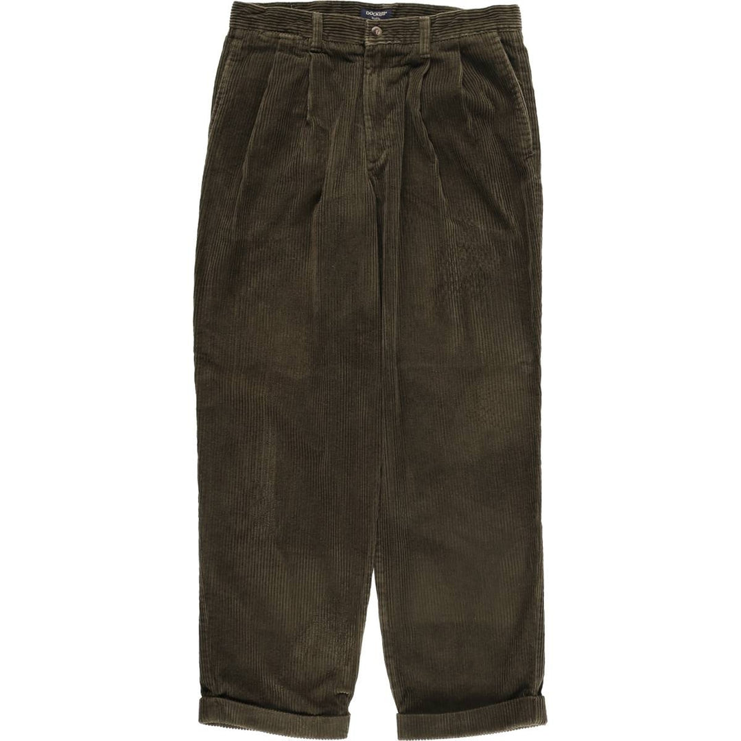 90'S Dockers Two-pleat Corduroy Pants, Men's, Vintage, Size W32 cotton Khaki type brown Vintage Second Hand