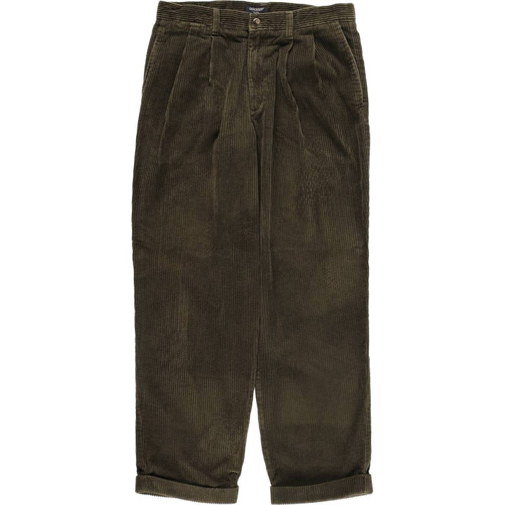 90'S Dockers Two-pleat Corduroy Pants, Men's, Vintage, Size W32 cotton Khaki type brown Vintage Second Hand