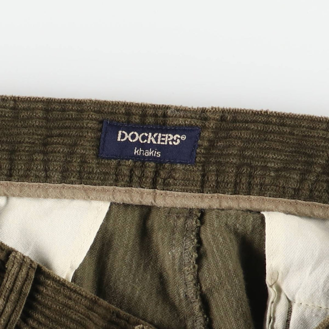 90'S Dockers Two-pleat Corduroy Pants, Men's, Vintage, Size W32 cotton Khaki type brown Vintage Second Hand