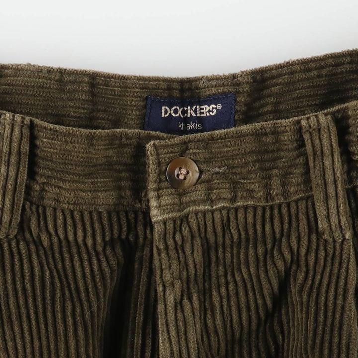 90'S Dockers Two-pleat Corduroy Pants, Men's, Vintage, Size W32 cotton Khaki type brown Vintage Second Hand