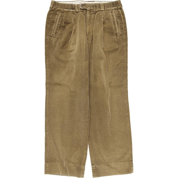 Ermenegildo Zegna wide-ribbed two-pleat corduroy pants, men's size W34 unclear Khaki type Vintage Second Hand