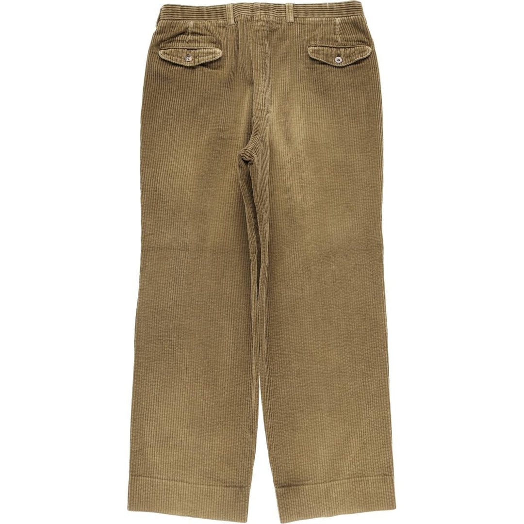 Ermenegildo Zegna wide-ribbed two-pleat corduroy pants, men's size W34 unclear Khaki type Vintage Second Hand