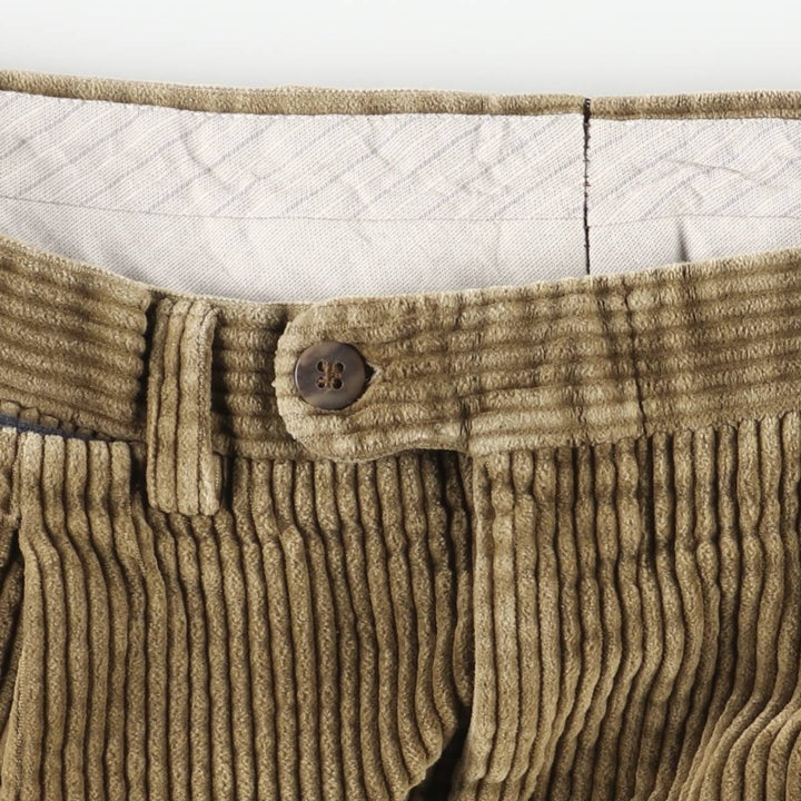 Ermenegildo Zegna wide-ribbed two-pleat corduroy pants, men's size W34 unclear Khaki type Vintage Second Hand