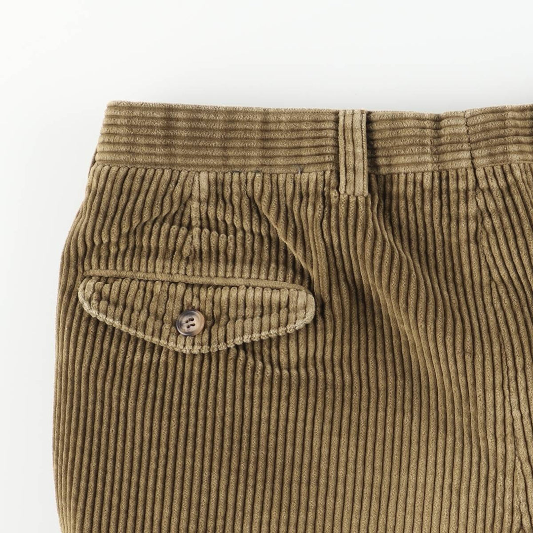 Ermenegildo Zegna wide-ribbed two-pleat corduroy pants, men's size W34 unclear Khaki type Vintage Second Hand