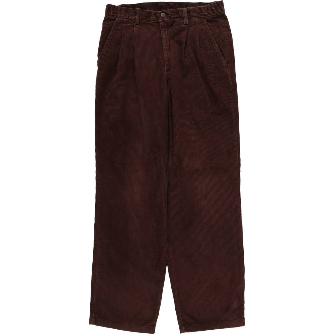 St. John's Bay Two-pleat Corduroy Pants, Men's Size W32 cotton brown type Vintage Second Hand