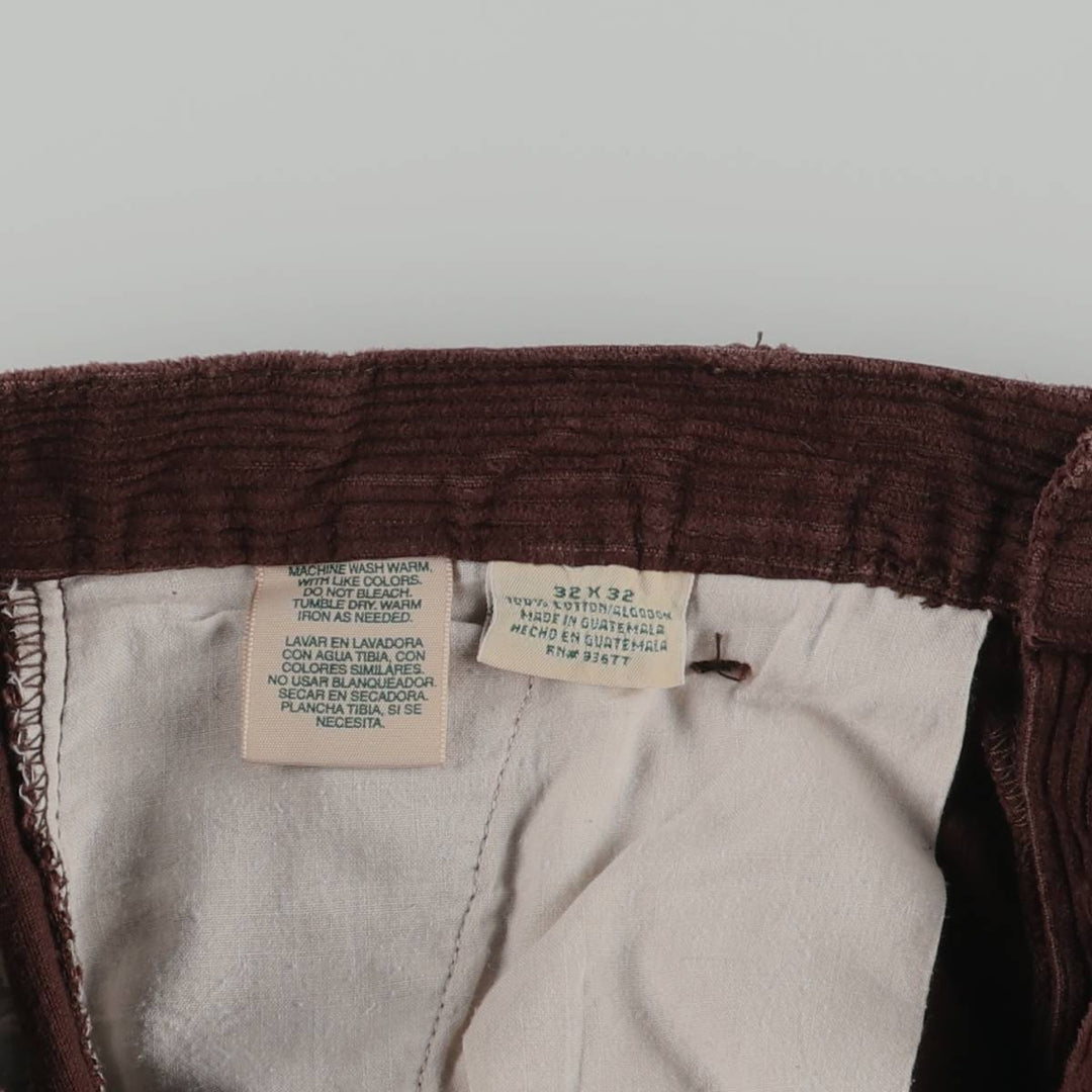 St. John's Bay Two-pleat Corduroy Pants, Men's Size W32 cotton brown type Vintage Second Hand