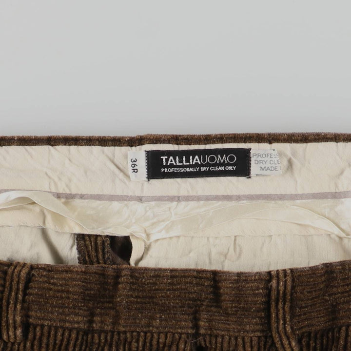 TALLIA UOMO Corduroy Pants, Made in USA, Men's, Size 34 unclear brown type Vintage Second Hand