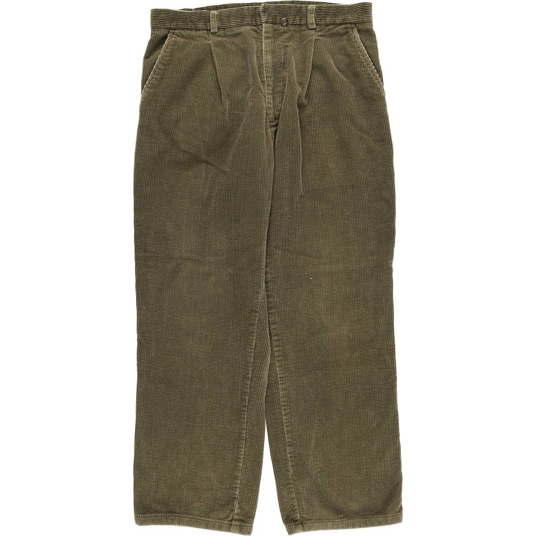 Baracuta One-Tuck Corduroy Pants, Men's, Size W36 cotton Khaki type Vintage Second Hand