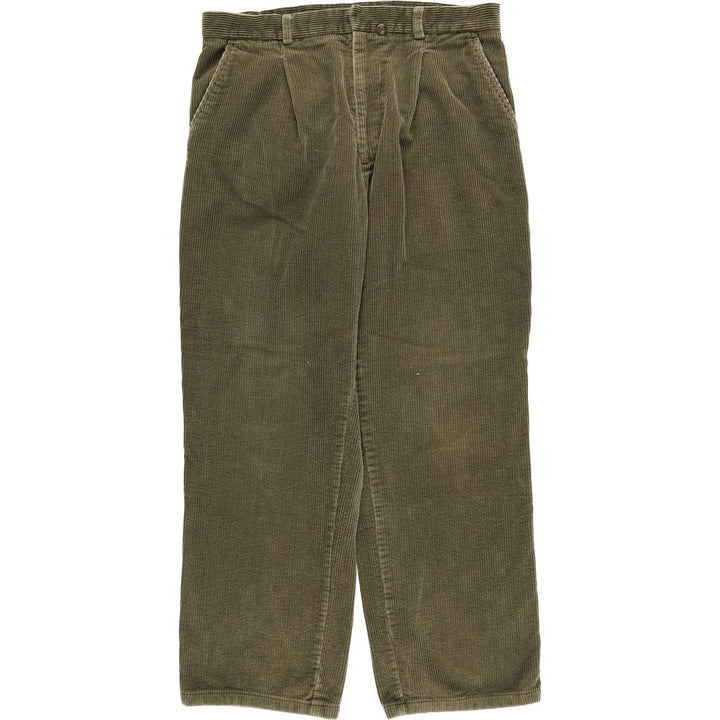 Baracuta One-Tuck Corduroy Pants, Men's, Size W36 cotton Khaki type Vintage Second Hand