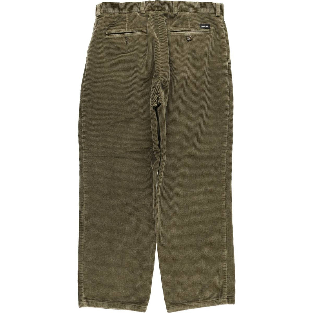 Baracuta One-Tuck Corduroy Pants, Men's, Size W36 cotton Khaki type Vintage Second Hand