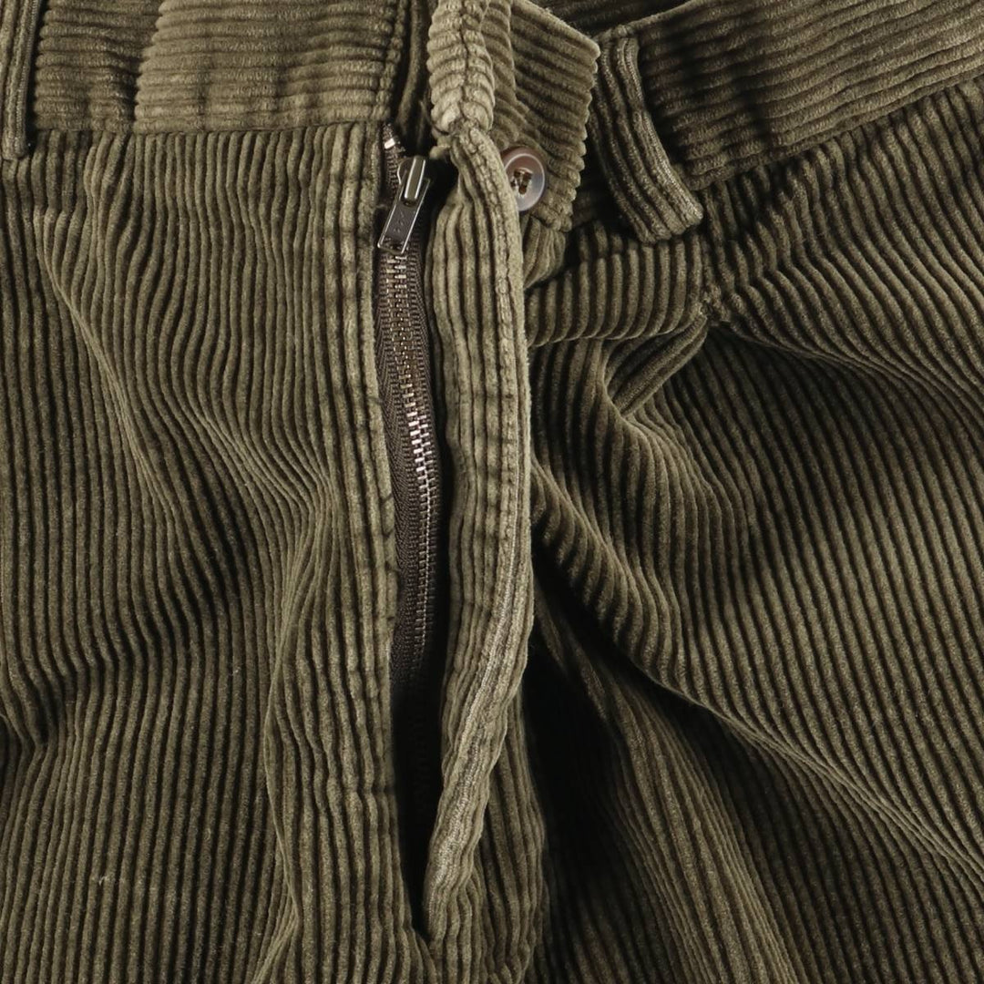 Baracuta One-Tuck Corduroy Pants, Men's, Size W36 cotton Khaki type Vintage Second Hand