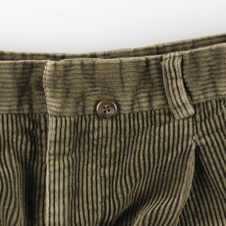 Baracuta One-Tuck Corduroy Pants, Men's, Size W36 cotton Khaki type Vintage Second Hand