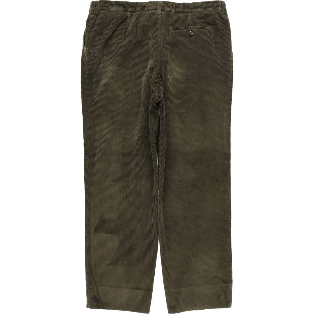 Burberry's London wide-ribbed, single-pleat corduroy pants, made in Spain, men's size W30. cotton green type Vintage Second Hand