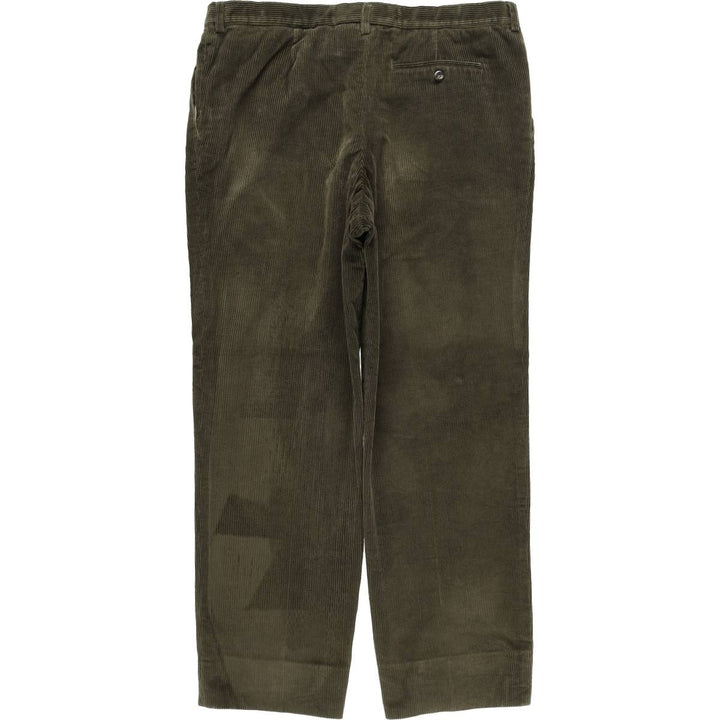 Burberry's London wide-ribbed, single-pleat corduroy pants, made in Spain, men's size W30. cotton green type Vintage Second Hand