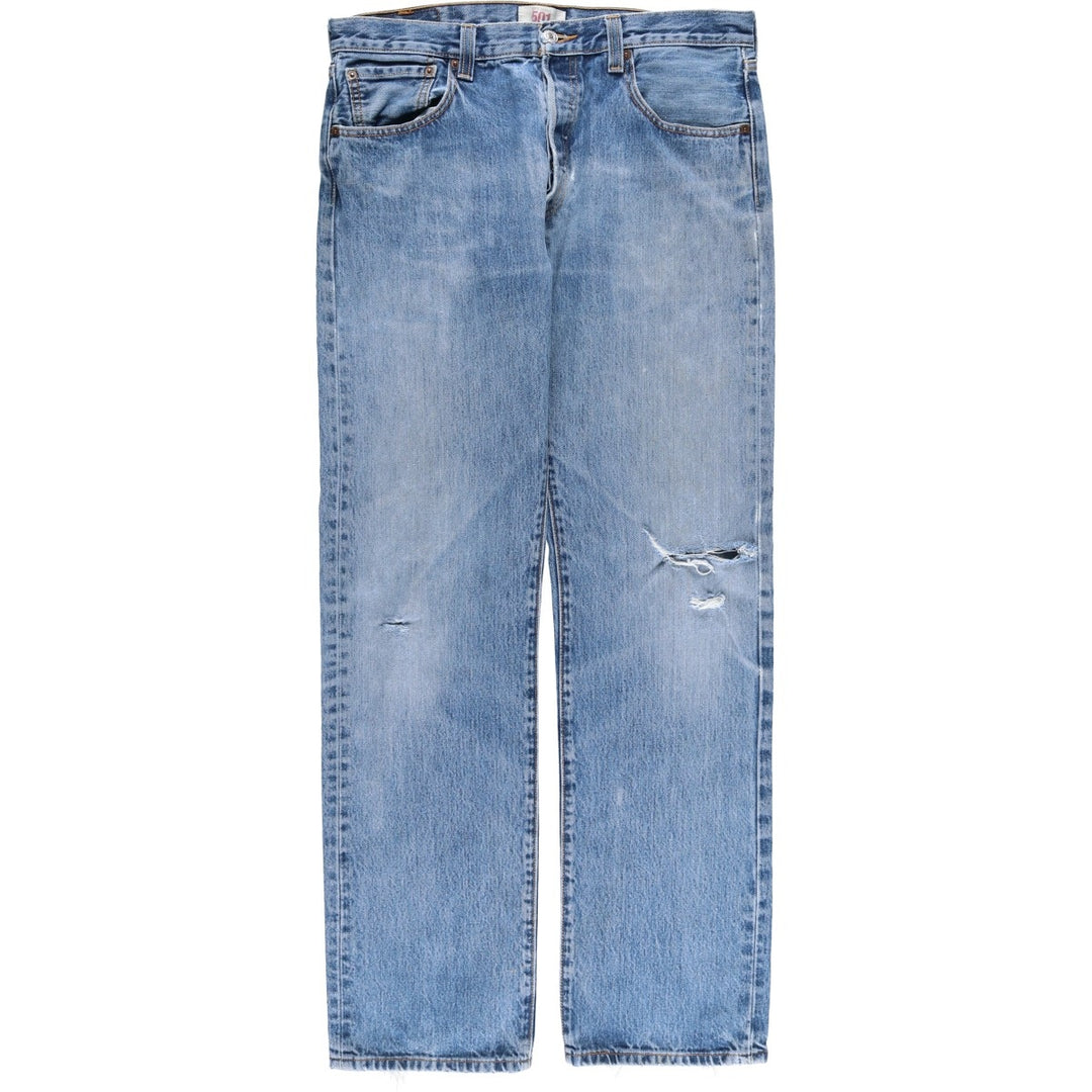 Levi's 501 Straight Leg Button-Fly Denim Pants for Men, W34 equivalent cotton blue type Vintage Second Hand
