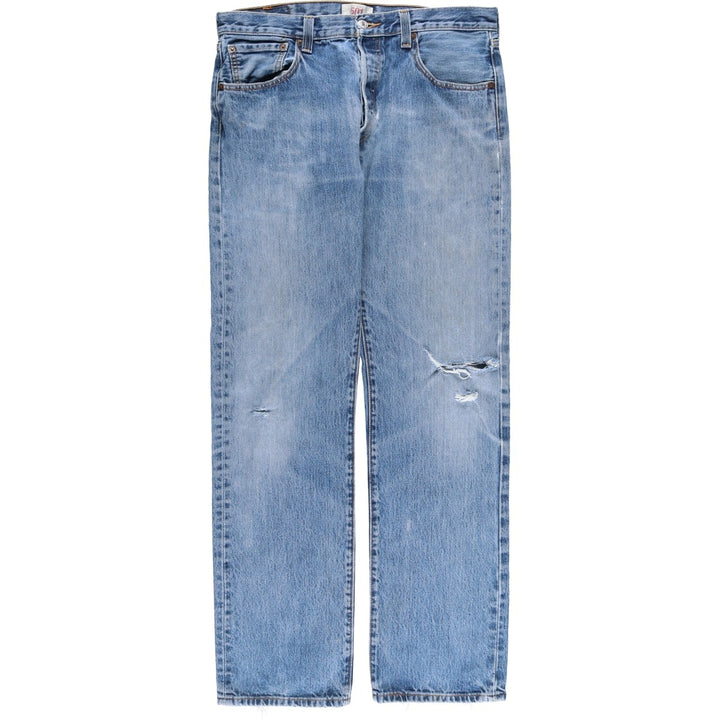 Levi's 501 Straight Leg Button-Fly Denim Pants for Men, W34 equivalent cotton blue type Vintage Second Hand