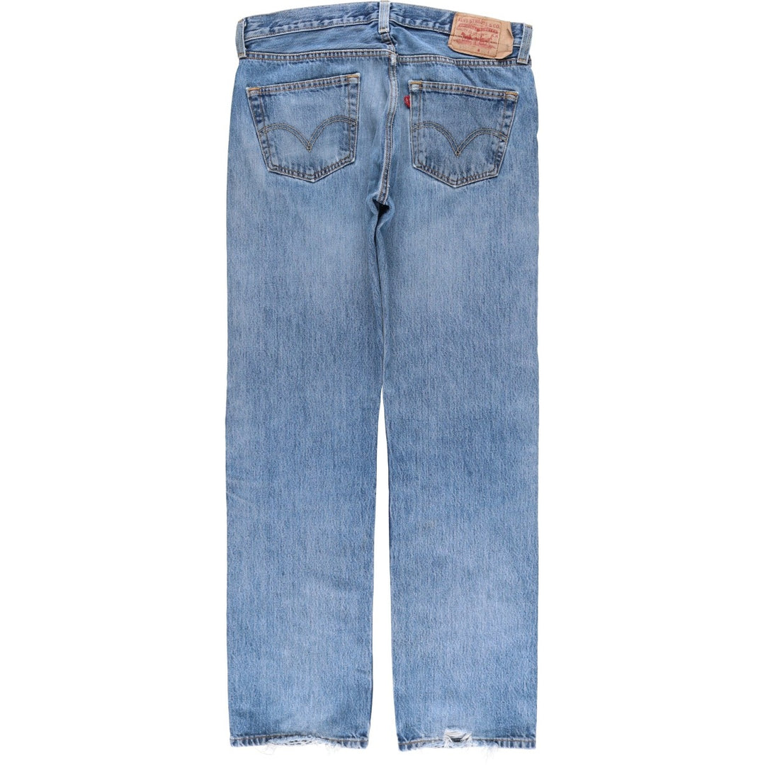 Levi's 501 Straight Leg Button-Fly Denim Pants for Men, W34 equivalent cotton blue type Vintage Second Hand