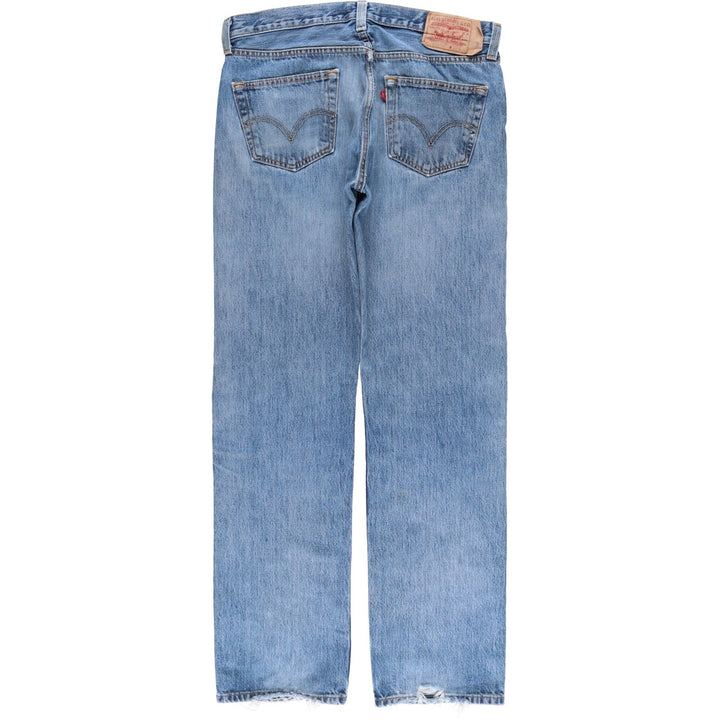 Levi's 501 Straight Leg Button-Fly Denim Pants for Men, W34 equivalent cotton blue type Vintage Second Hand