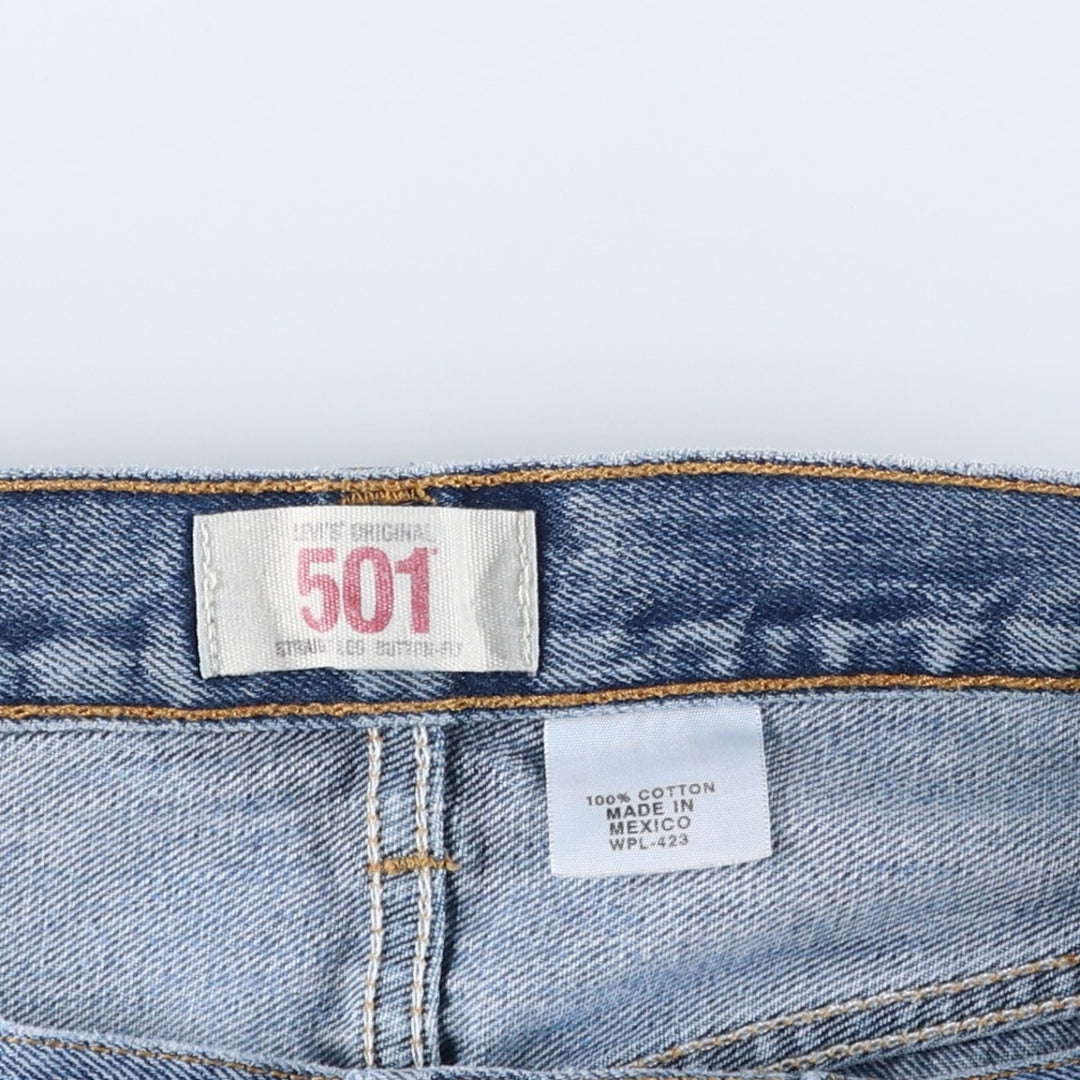 Levi's 501 Straight Leg Button-Fly Denim Pants for Men, W34 equivalent cotton blue type Vintage Second Hand
