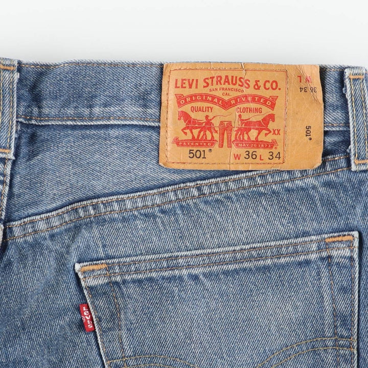 Levi's 501 straight denim pants for men, size W36 cotton blue type Vintage Second Hand
