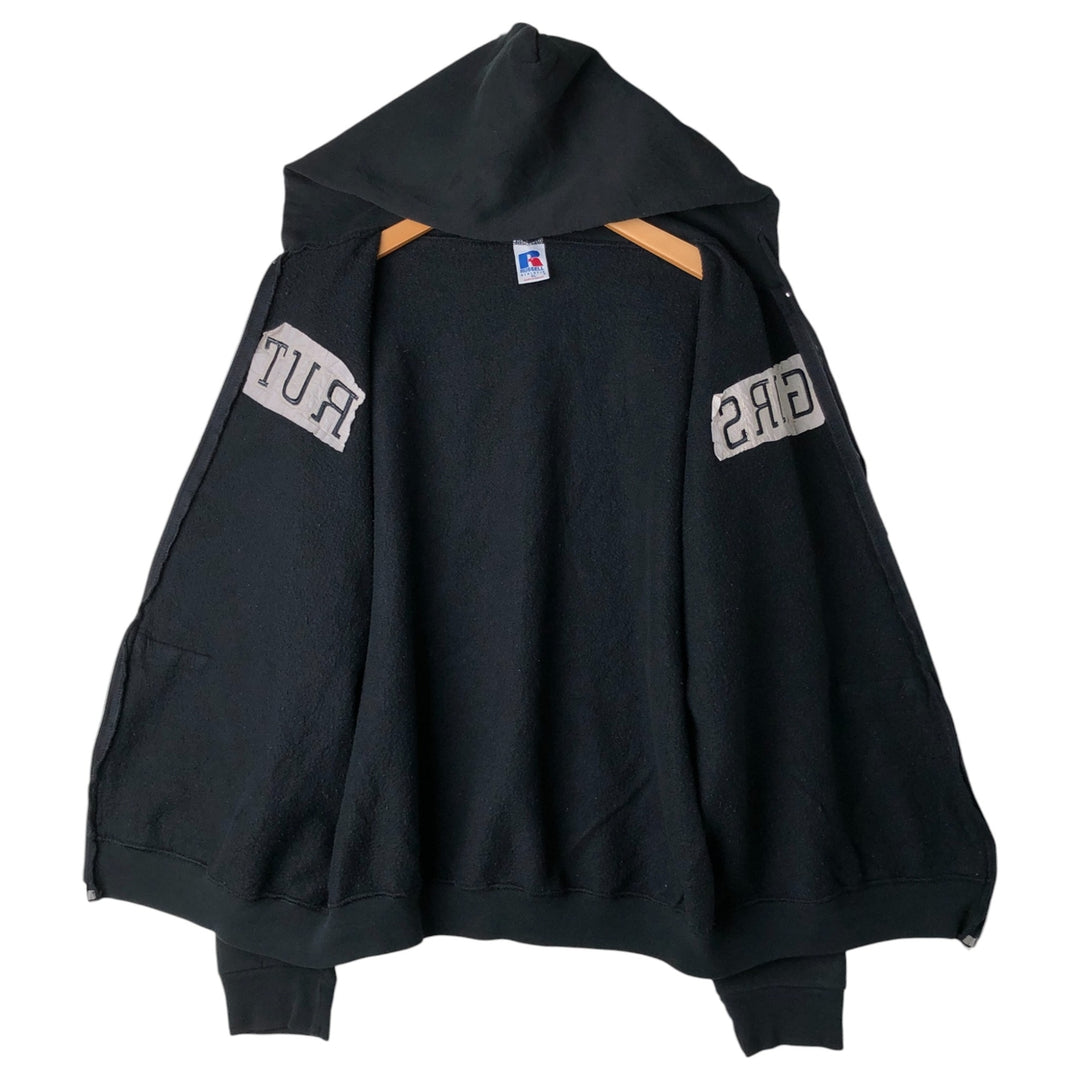 Vintage 90'S Russell Athletic full-zip sweatshirt, size XL, men's cotton black type Vintage Second Hand
