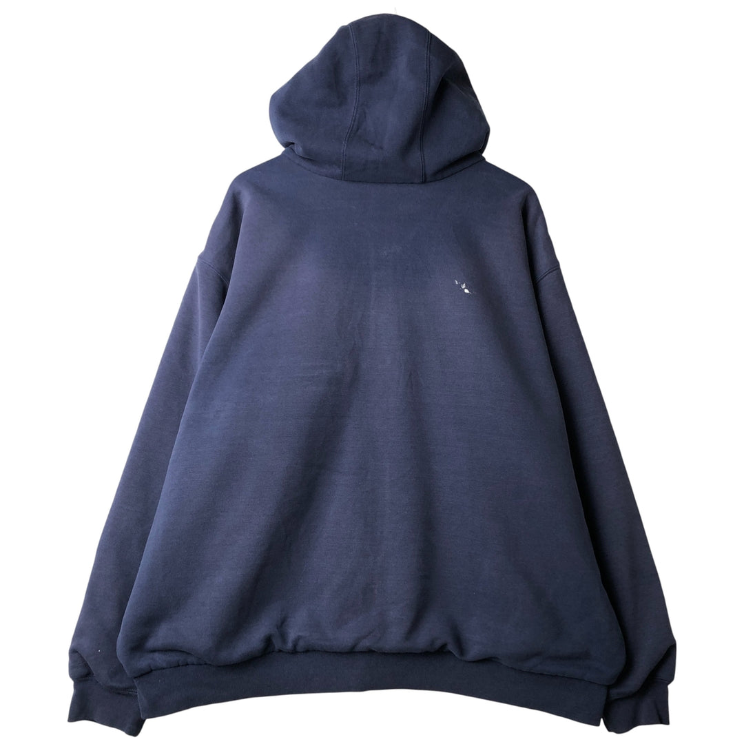 Carhartt Sweat Full Zip Hoodie Men's XXL cotton navy blue type Vintage Second Hand