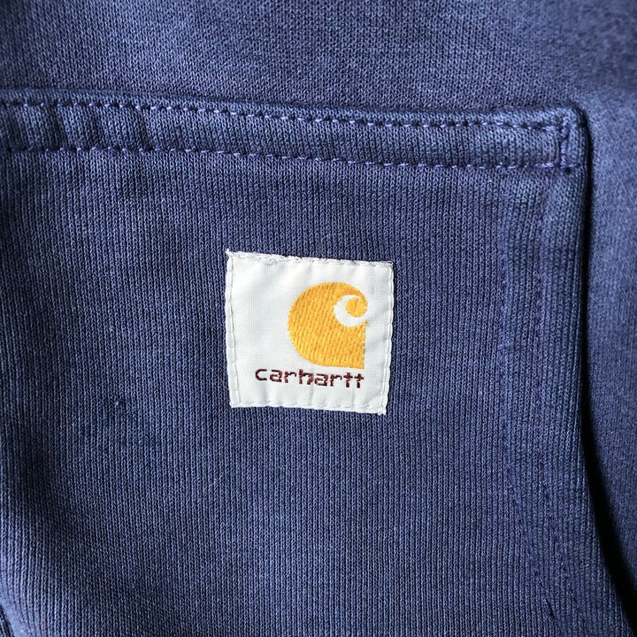 Carhartt Sweat Full Zip Hoodie Men's XXL cotton navy blue type Vintage Second Hand