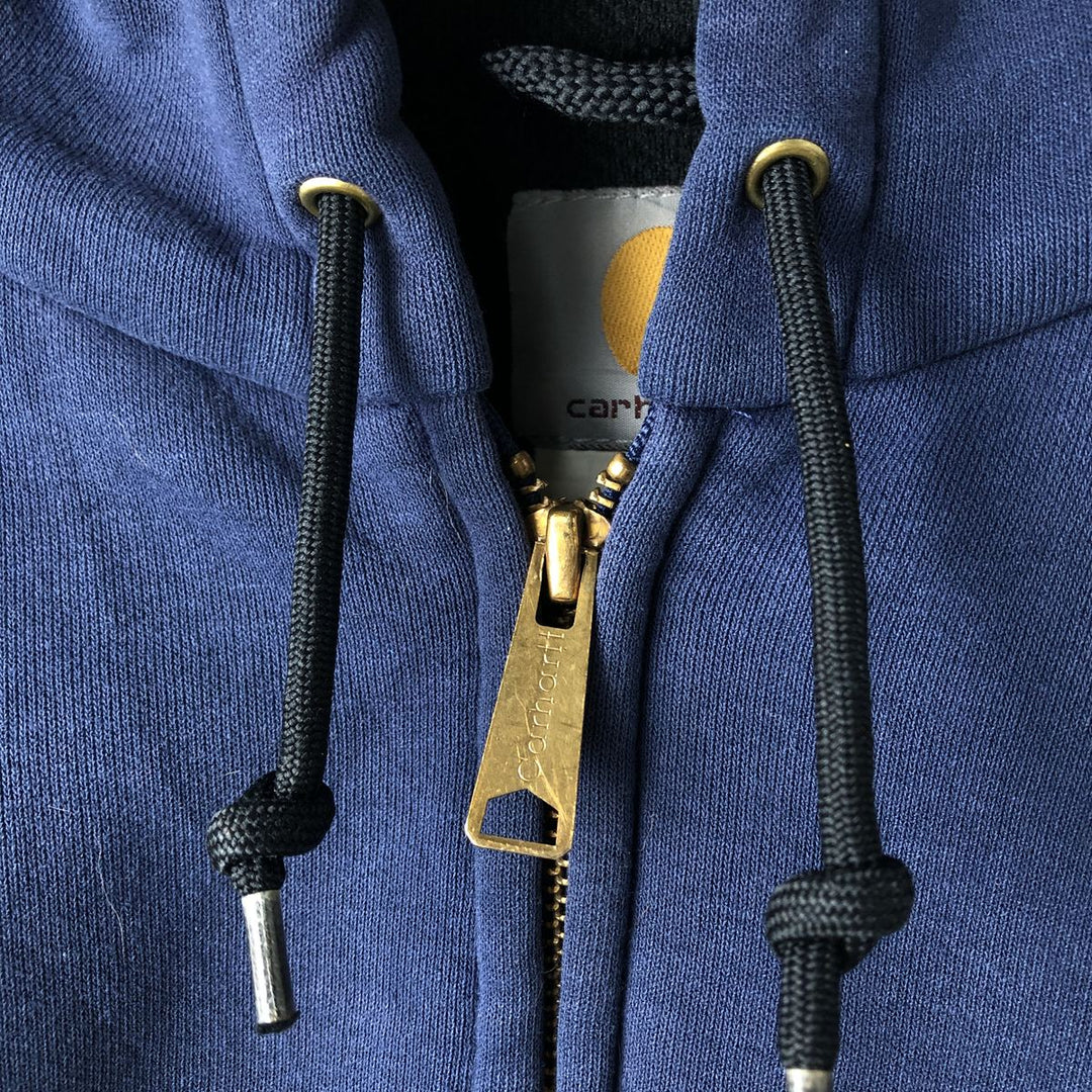 Carhartt Sweat Full Zip Hoodie Men's XXL cotton navy blue type Vintage Second Hand