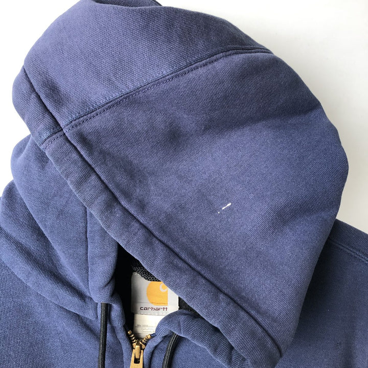 Carhartt Sweat Full Zip Hoodie Men's XXL cotton navy blue type Vintage Second Hand