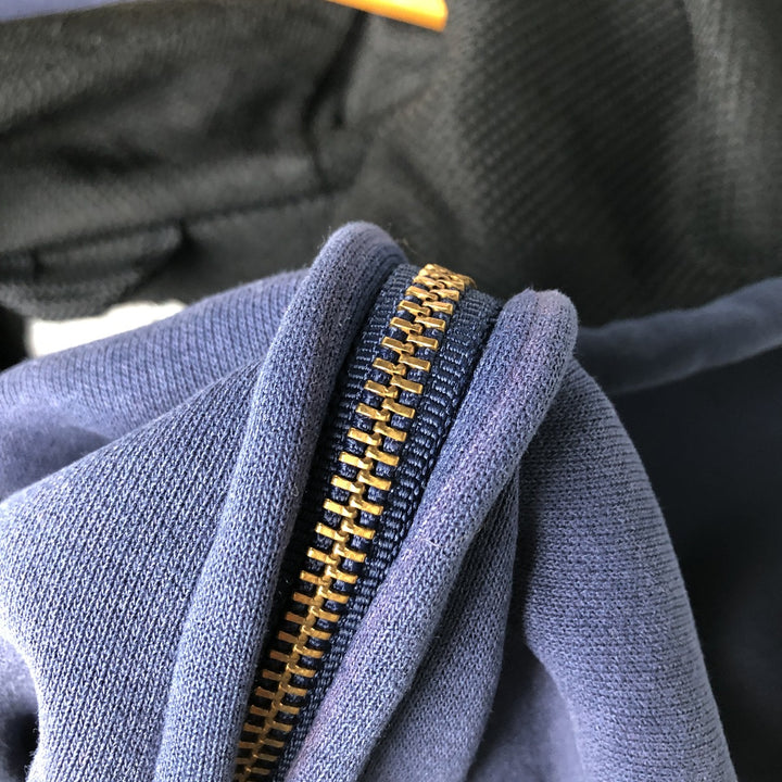 Carhartt Sweat Full Zip Hoodie Men's XXL cotton navy blue type Vintage Second Hand