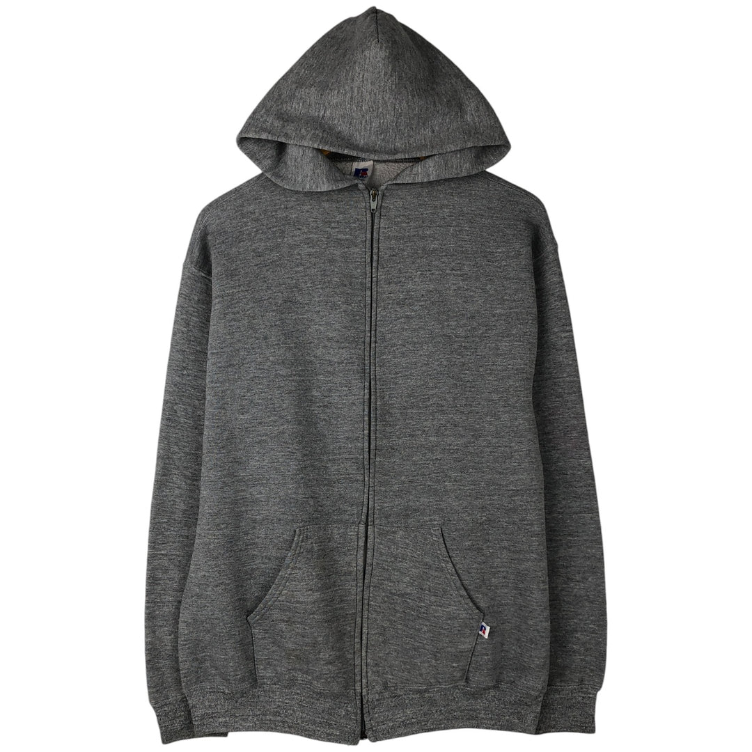 90s-00'S Russell ATHLETIC full-zip sweatshirt hoodie, made in the USA, men's size L, vintage polyester gray type Vintage Second Hand