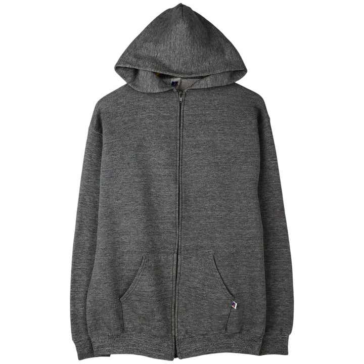 90s-00'S Russell ATHLETIC full-zip sweatshirt hoodie, made in the USA, men's size L, vintage polyester gray type Vintage Second Hand