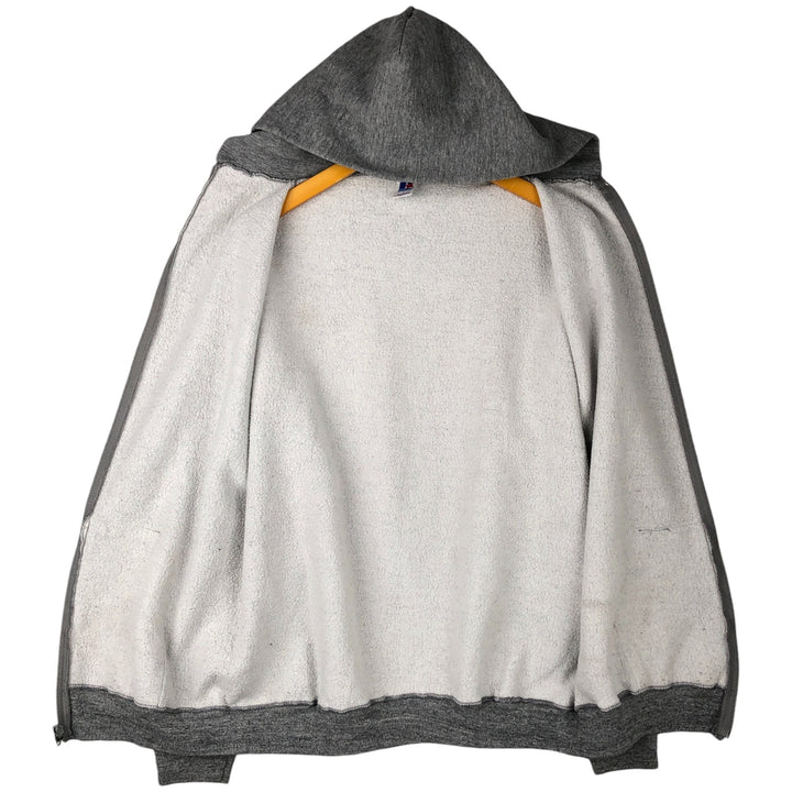 90s-00'S Russell ATHLETIC full-zip sweatshirt hoodie, made in the USA, men's size L, vintage polyester gray type Vintage Second Hand