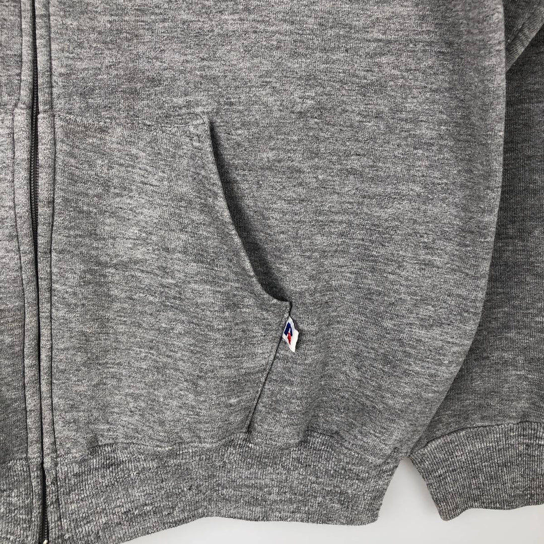 90s-00'S Russell ATHLETIC full-zip sweatshirt hoodie, made in the USA, men's size L, vintage polyester gray type Vintage Second Hand