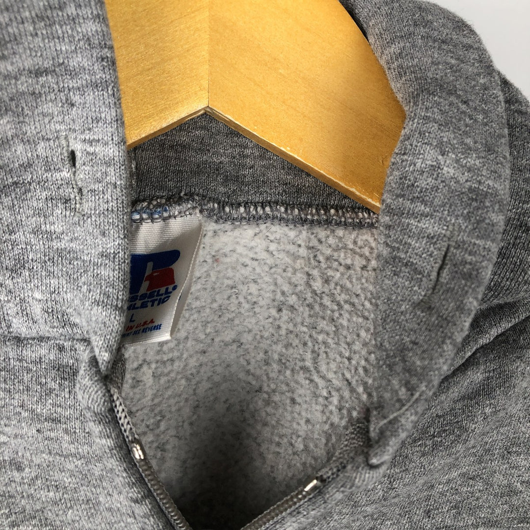 90s-00'S Russell ATHLETIC full-zip sweatshirt hoodie, made in the USA, men's size L, vintage polyester gray type Vintage Second Hand