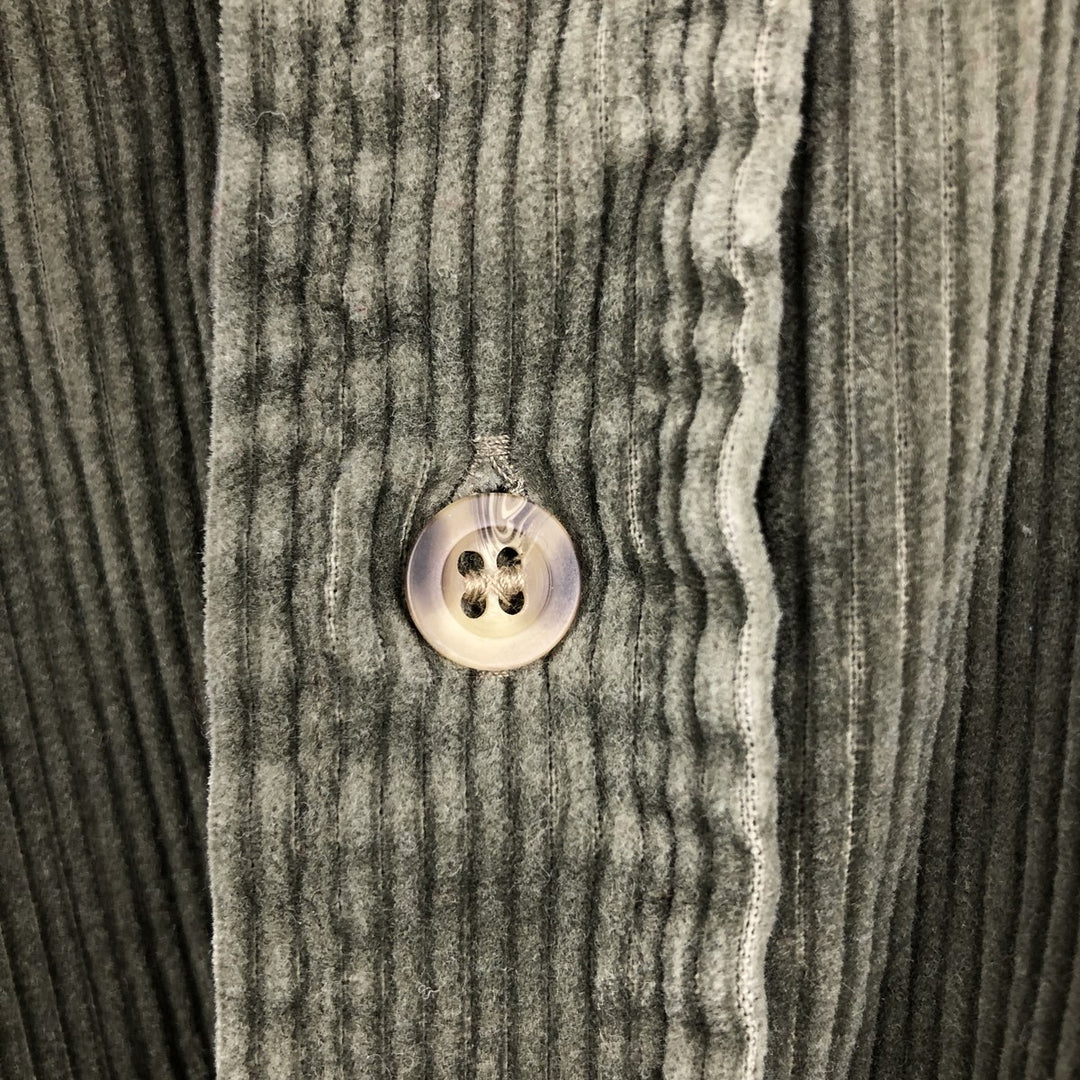 2000'S WOOLRICH long-sleeved corduroy shirt, men's size L cotton Khaki type sage green Vintage Second Hand