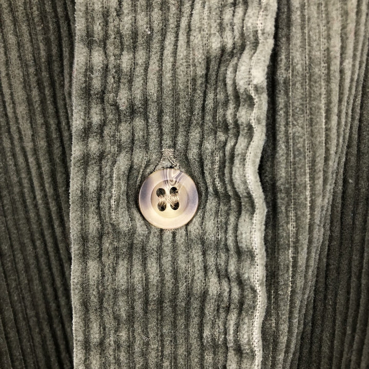 2000'S WOOLRICH long-sleeved corduroy shirt, men's size L cotton Khaki type sage green Vintage Second Hand