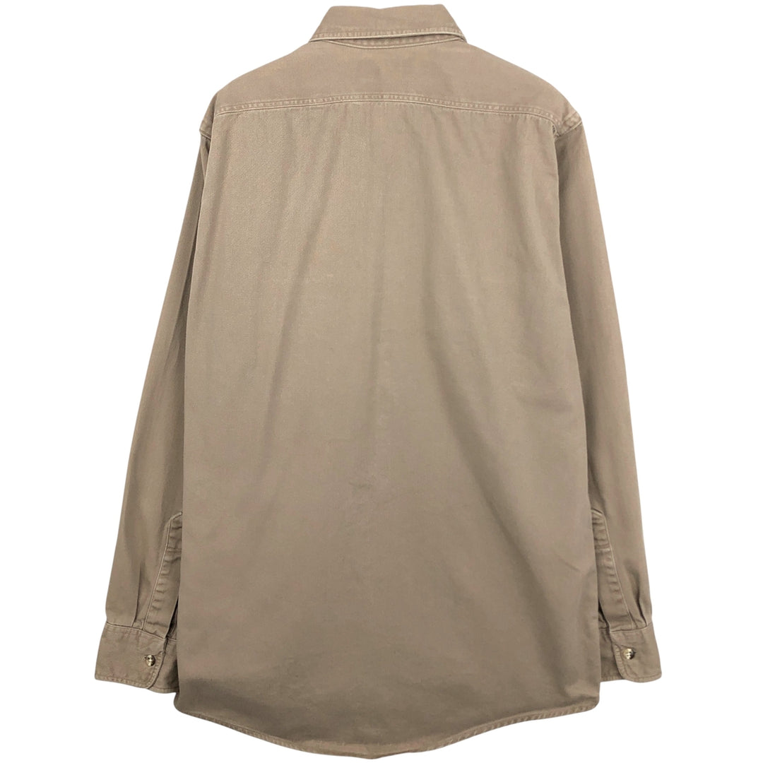 Vintage LLBean long-sleeved cotton shirt from the 1980'S to 1990s, size L, for men unclear Beige type Vintage Second Hand
