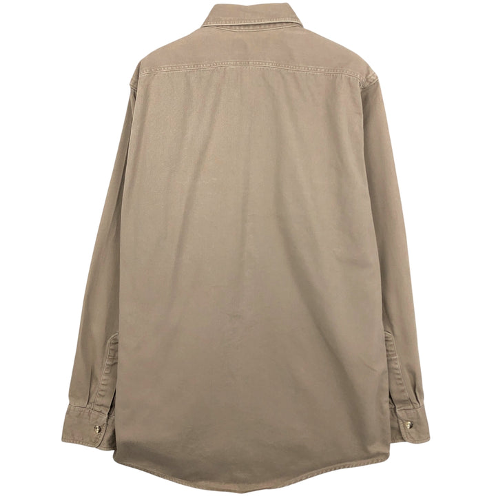 Vintage LLBean long-sleeved cotton shirt from the 1980'S to 1990s, size L, for men unclear Beige type Vintage Second Hand